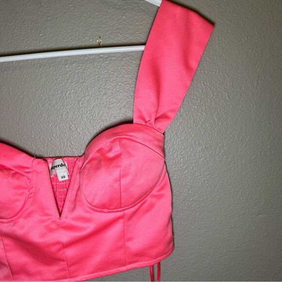 Revolve Superdown Coralia neon hot pink bustier top women’s size XS - Picture 5 of 7